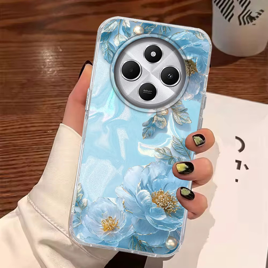 Handyhülle mit blauem Rosen-Blumenmädchen-Design für Xiaomi Redmi und Note Modelle - Bild 2