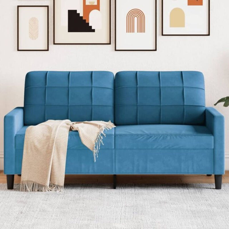 Vidaxl 2-Sitzer-Sofa aus Samt in Blau mit modernem Design - Bild 1