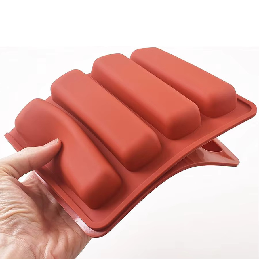 Upors Silikon Kuchenform für Eclairs und Schokoriegel, rote Backform für Gebäck, Seife oder Harz - Bild 3