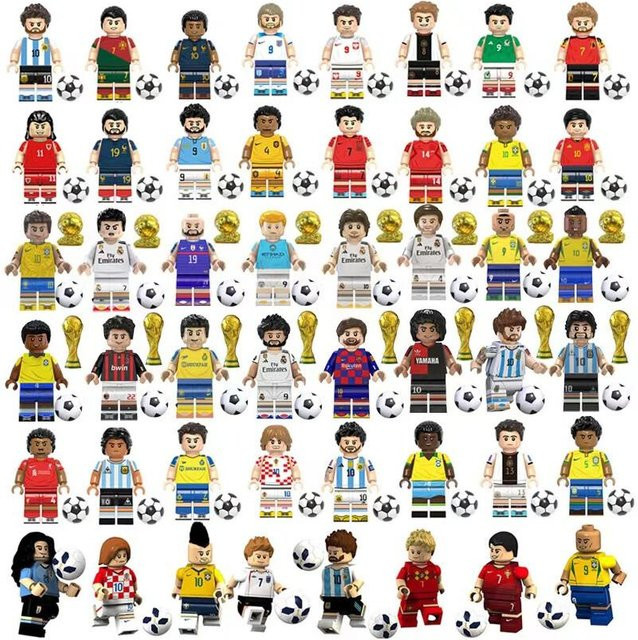 Sportfiguren Fußballspieler mit Fußball zusammenbaubare Bausteine 48-teiliges Set - Bild 1