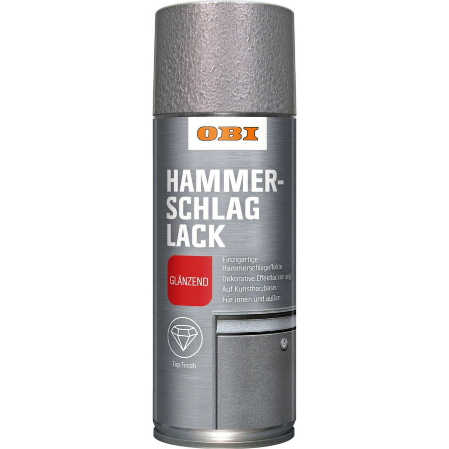 OBI Hammerschlag Lack Spray Silber glänzend 400 ml - Bild 2