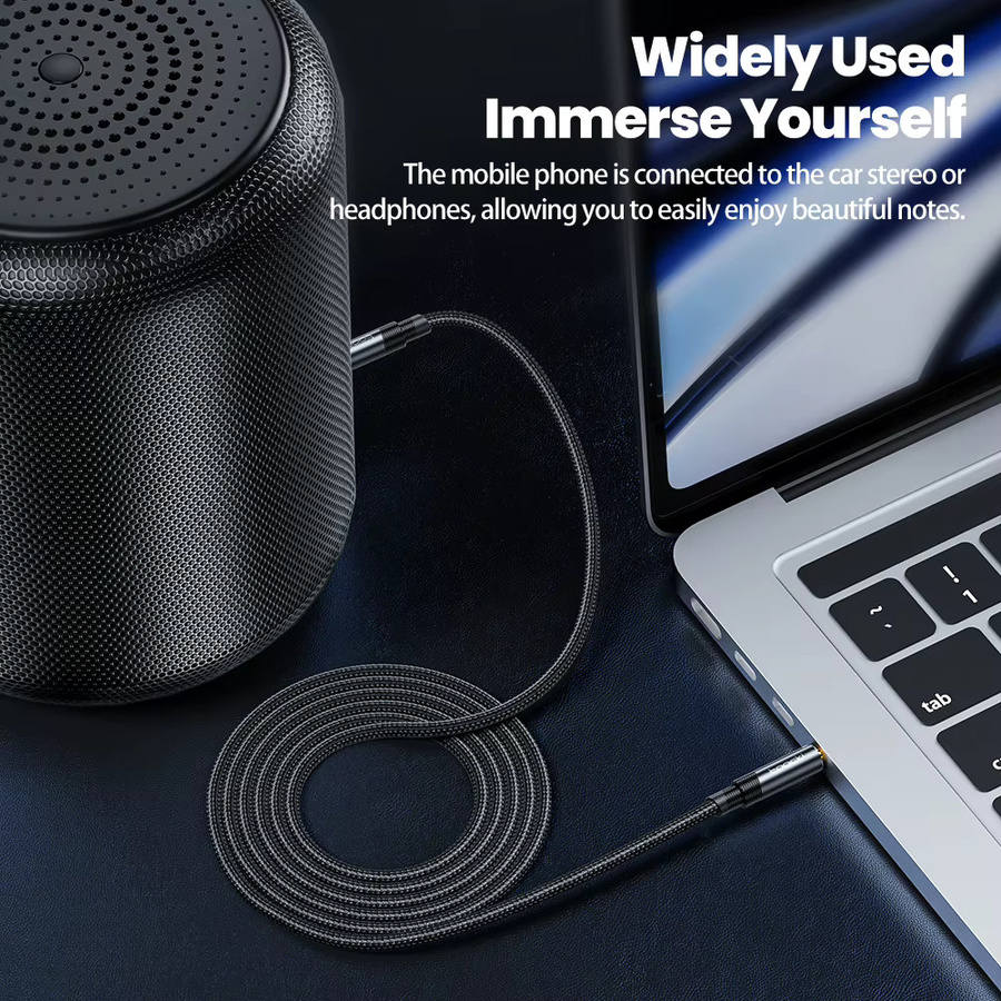 Toocki Audio Aux Kabel 3,5mm Stecker auf Stecker in Schwarz für Auto, Kopfhörer und Lautsprecher - Bild 3