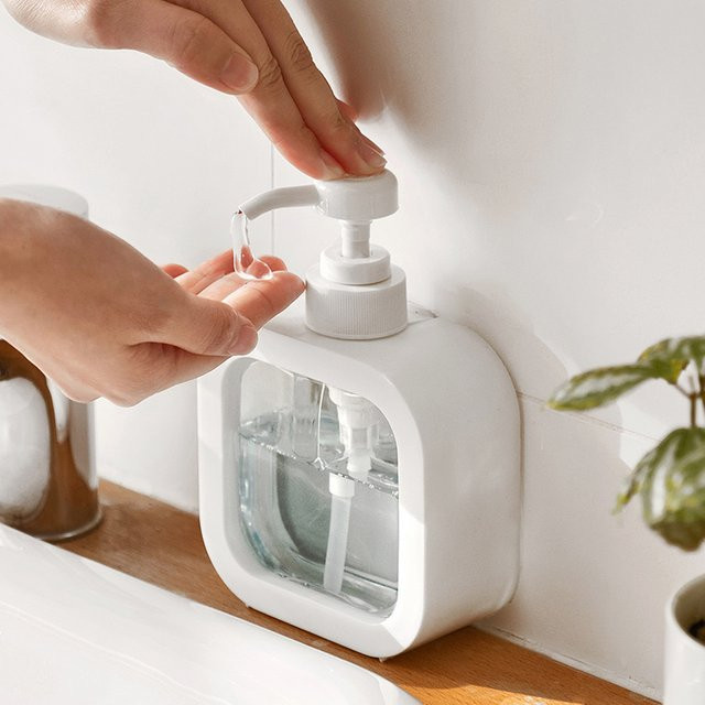 Nachfüllbarer Badezimmer-Seifenspender von ctzszzmm in Transparent und Weiß, 300 ml - Bild 1