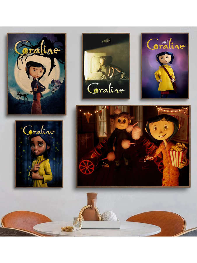 Potdemiel Coraline Retro Leinwand Poster Wandkunst Mehrfarbig - Bild 4