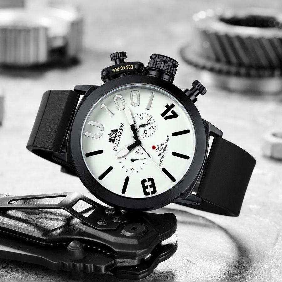PAULAREIS Armbanduhr Automatik, Edelstahl, Kautschuk, Herren - Bild 1