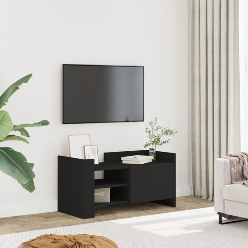 Modernes TV-Schrank aus Holzwerkstoff von vidaxl in Schwarz, B/T/H: 80 x 35 x 40 cm - Bild 1