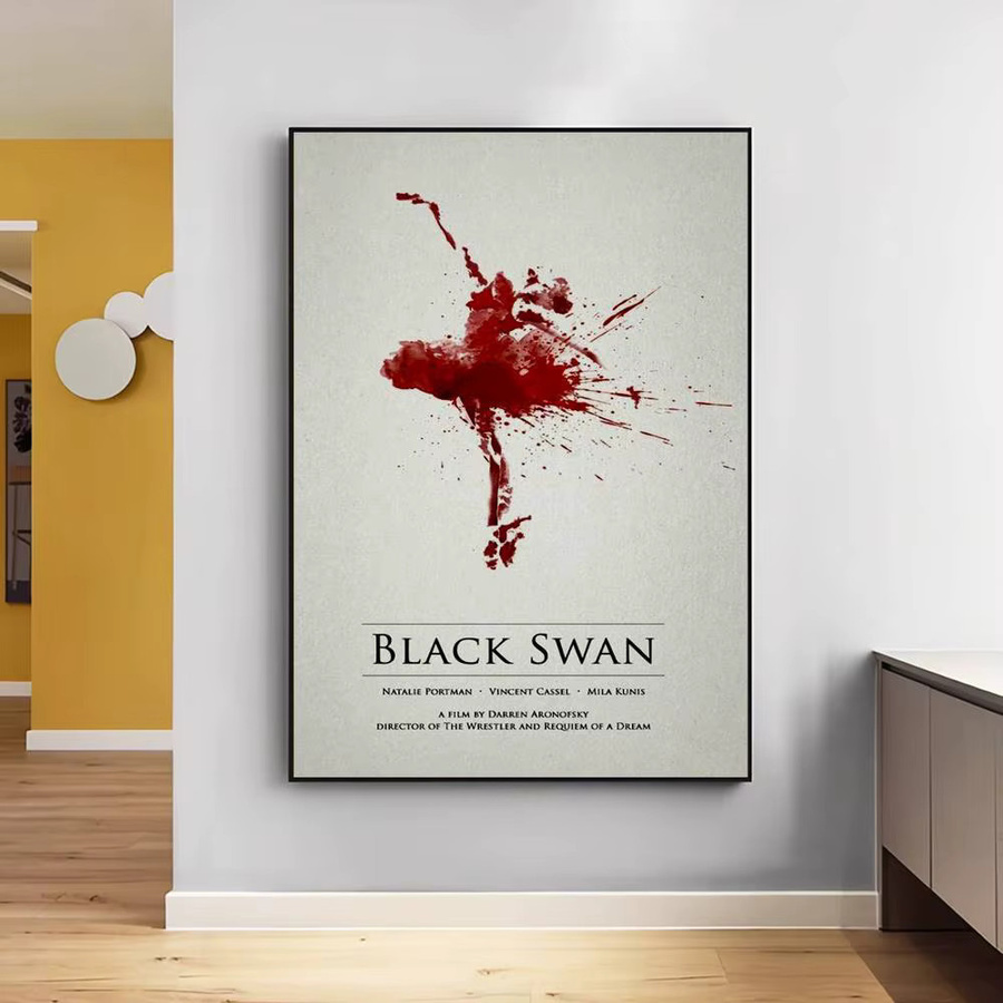 Selbstklebendes Film-Poster Black Swan als Vintage Wandaufkleber in Multicolour, rechteckiges Kunstposter aus Papier - Bild 5