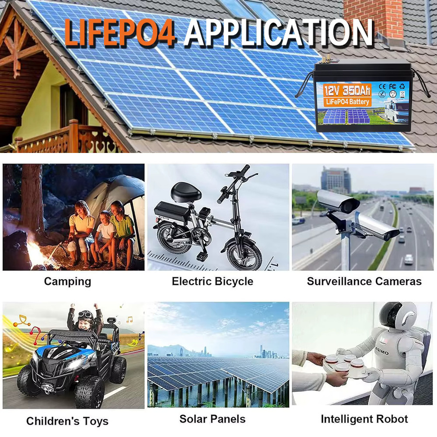 Kuoouk 12V 350Ah LiFePO4 Batterie 4480Wh Lithium-Eisenphosphat mit integriertem 100A BMS in Schwarz - Bild 7