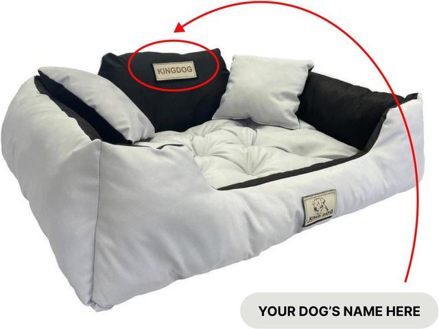 KINGDOG Hundebett Sofa mit personalisierbarem Namen, grau, B/T: 75 x 65 cm - Bild 1