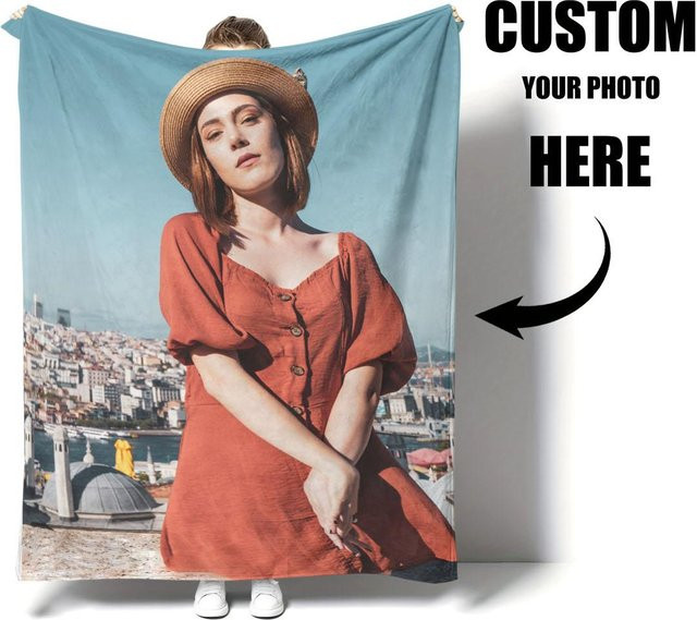 Personalisierte Fotodecke aus Flanell von SRH, individuell bedruckte Decke für Sofa, Bett oder unterwegs - Bild 1