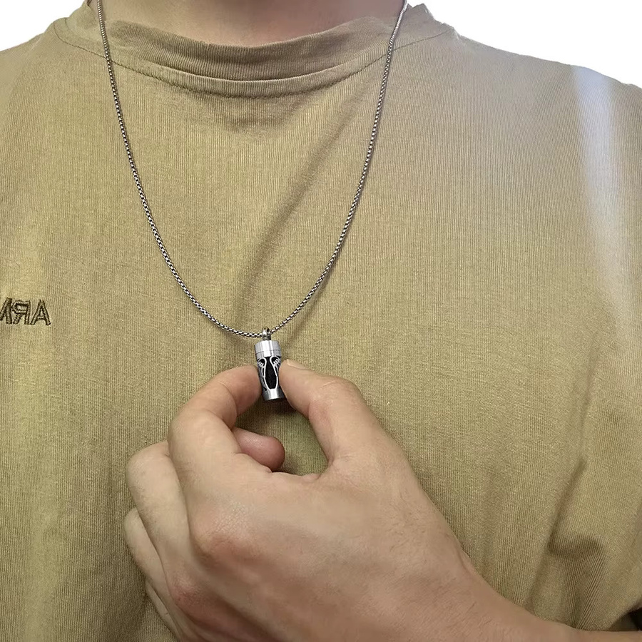 MODKISR Halskette, Edelstahl, Silber, Musiknote Muster, Unisex - Bild 3