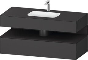Duravit Einbauwaschtisch-Möbel-Set Qatego in Grau mit Waschtischunterbau, B/T/H: 120 x 55 x 60 cm - Bild 1