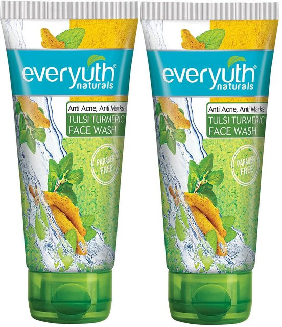 Everyuth Naturals Anti-Akne Gesichtswaschgel, 2er-Pack, 150g, Tulsi Kurkuma - Bild 1