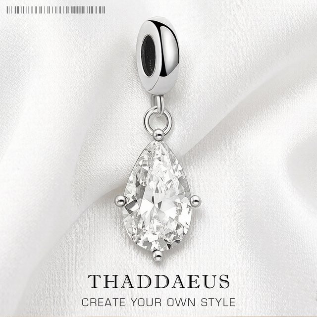 Thaddaeus Wassertropfen-Charm-Anhänger, 925 Silber, Damen - Bild 1