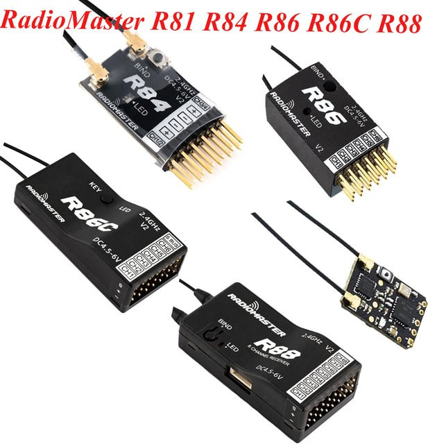 Radiomaster Receiver R81 R84 R86 R86C R88 SBUS RSSI V2.0 für FRSKY D8 D16 RC FPV Drohnen in Schwarz - Bild 1