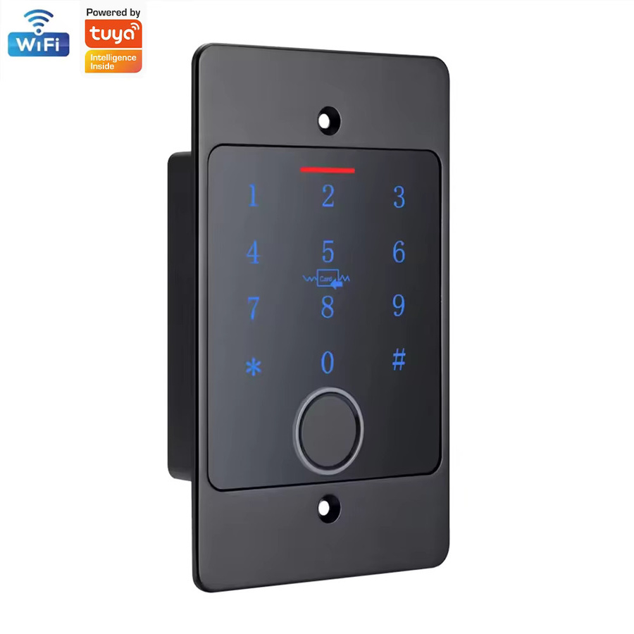 Tuya WLAN Fingerabdruck-Zutrittskontrolle mit Tastatur aus Metall in Schwarz, wasserdichtes Standalone-Türöffner-Lesegerät mit Hintergrundbeleuchtung und Gehäuse - Bild 6