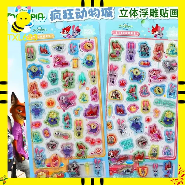 Yi ZHENG Disney Zootopia 3D Relief Kristall-Aufkleber, 2-teiliges Set - Bild 1