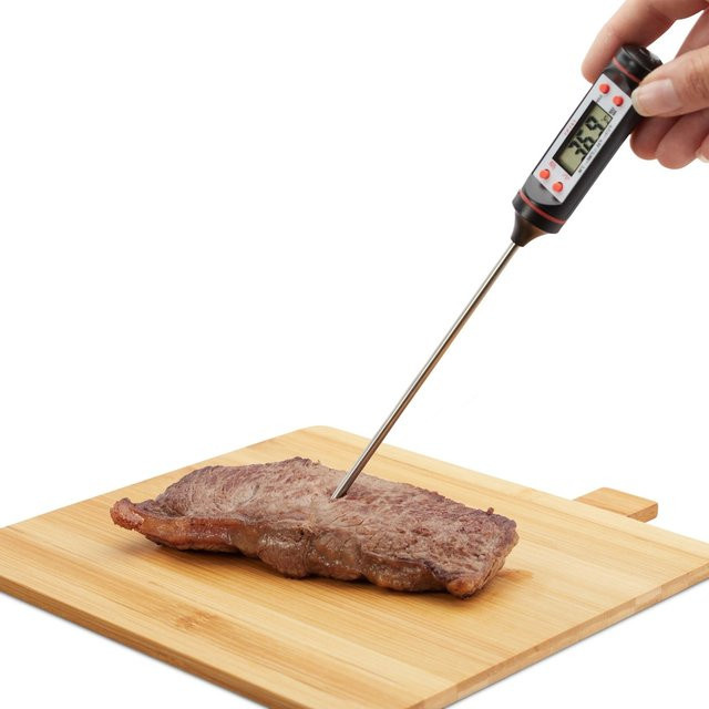 Digitales Küchenthermometer von Relaxdays aus Edelstahl und Kunststoff in Silber, Höhe: 23,7 cm, Breite: 2,1 cm - Bild 1