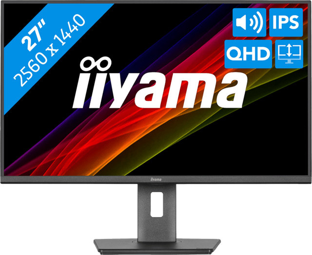 iiyama ProLite XB2797QSN-B1 27 Zoll QHD IPS Monitor mit USB-C Dockingstation Schwarz - Bild 1