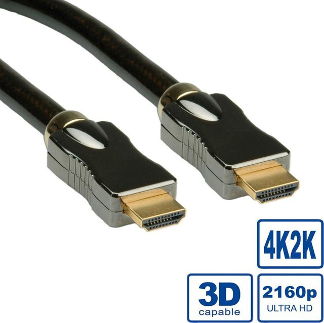 Roline HDMI Ultra HD Kabel mit Ethernet, 4K Unterstützung, Schwarz, 7,5 m - Bild 2