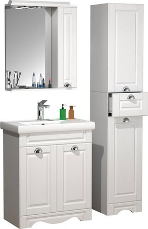 VCM Badmöbel Set Casalo in Landhaus-Optik, 4-tlg., Weiß, Breite: 60 cm