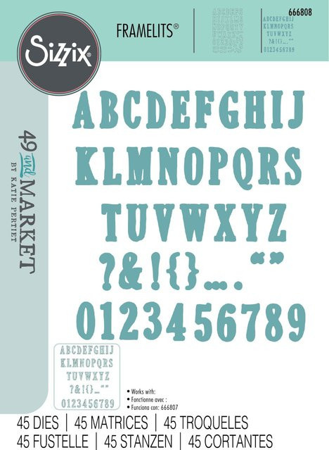 Sizzix Framelits Die Set Fine Line Alpha #2 mit 45 Teilen - Bild 1
