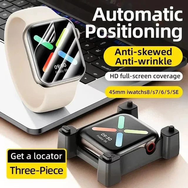 3 Stück Hydrogel Displayschutzfolie für Apple Watch, transparent, NFC - Bild 1