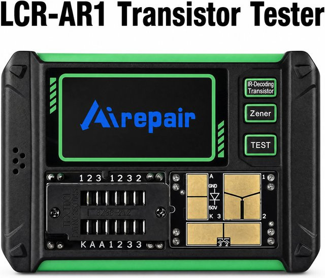 diymore LCR-AR1 Multifunktionaler Tester für Dioden, Transistoren, Kapazitäten, Widerstände und MOSFET in Schwarz - Bild 1