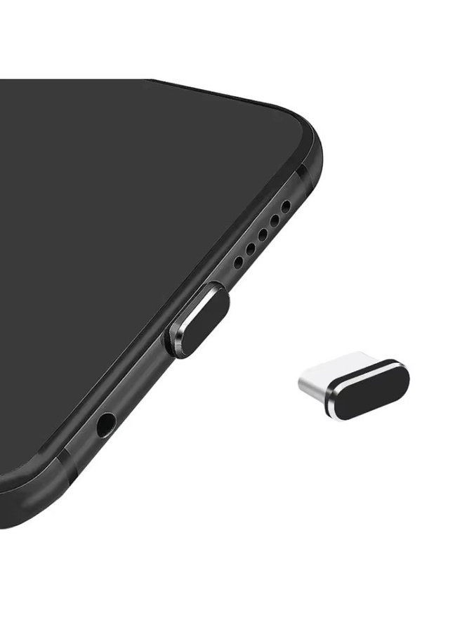 4 Stück USB-C Staubschutzkappen mit Reinigungsbürste in Schwarz und Silber zur Abdeckung des Ladeanschlusses für iPhone 15, 16 und Samsung Smartphones - Bild 4