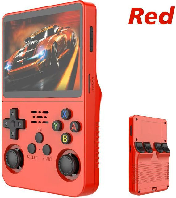BOYHOM R36S Retro Handheld Spielkonsole mit 3,5 Zoll IPS Display, 128 GB Speicher, Blau - Bild 1