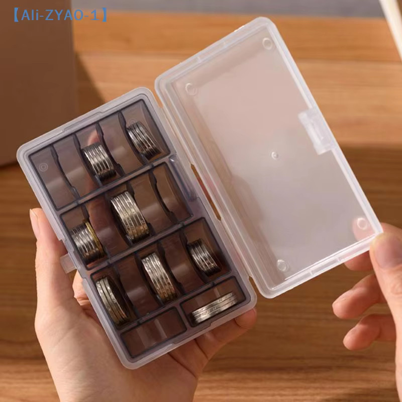 ZYAO-1 Münzaufbewahrungsbox aus Kunststoff in Blau oder Grau mit transparentem Gehäuse zur Organisation deiner Sammlermünzen - Bild 3