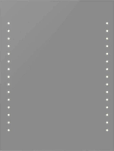 vidaXL Badspiegel mit LED-Leuchten in Silber, Rechteckig, Breite: 60 cm, Höhe: 80 cm - Bild 1