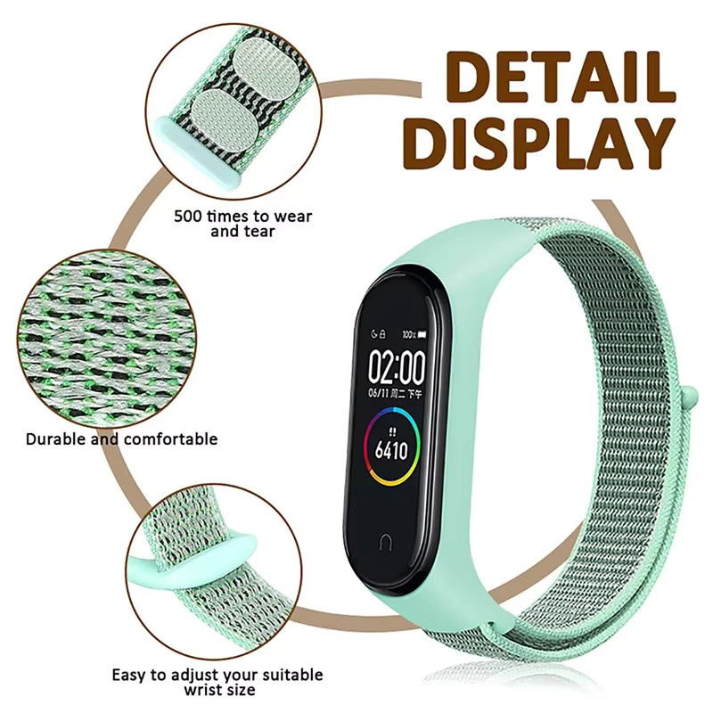 Uhrenarmband Nylon, 2 Stück, Xiaomi Mi Band 7, 6, 5, 4, 3, Unisex - Bild 4