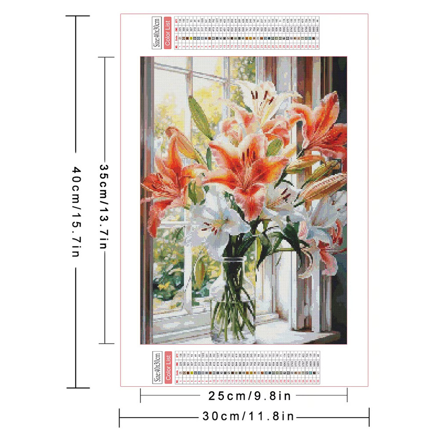 AZQSD Diamantgemälde Lilienblume mit Blumenmuster in Multicolour, B/H: 30 x 40 cm - Bild 2