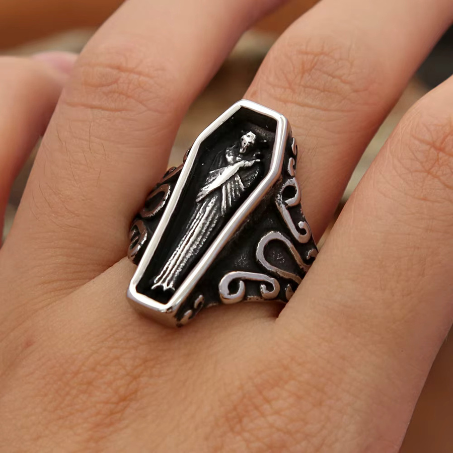 NORTHMAN Ring, Vampir Schädel, Edelstahl, Silber, Herren - Bild 2
