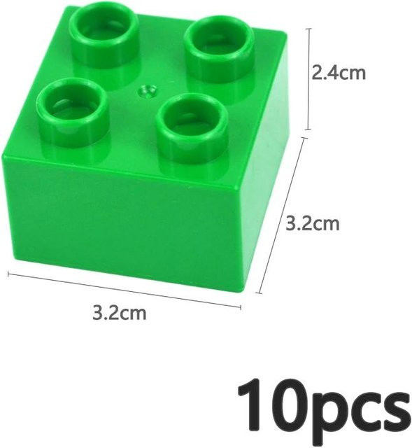 10-teiliges Set Bunte Bausteine 2x2 Punkt Große Größe Pädagogisch - Bild 1