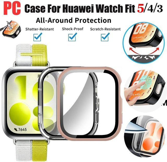 Huawei Uhrenzubehör, HD-Glas und Hülle, Schwarz, Transparent - Bild 1