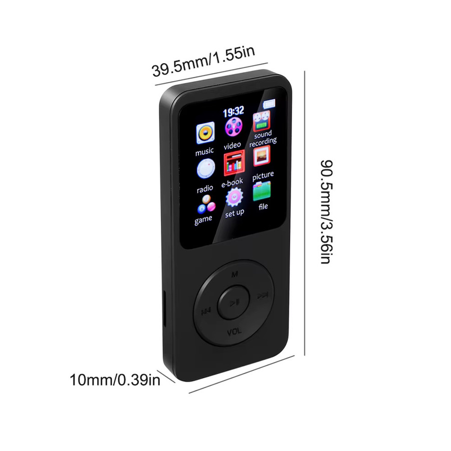 AideeMaster MP3-Player in Schwarz mit 32 GB Speicherkarte, Bluetooth 4.0, USB-C Schnellladeanschluss, FM-Radio und E-Book-Funktion - Bild 6