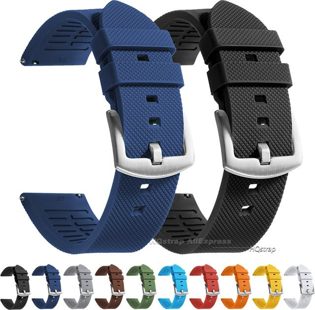 HQstrap Uhrenarmband Silikon, Klassisch, Schwarz, Unisex - Bild 1