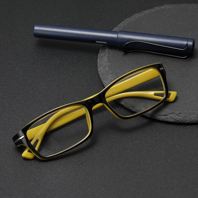 Quadratische Lesebrille, Metall, Krokodil, Unisex, Vollrand - Bild 1