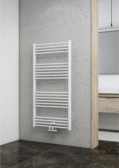 Schulte Design-Heizkörper gerade mit Mittenanschluss in Alpinweiß, Höhe: 121,0 cm, Breite: 62,0 cm, Tiefe: 5,51 cm - Bild 1