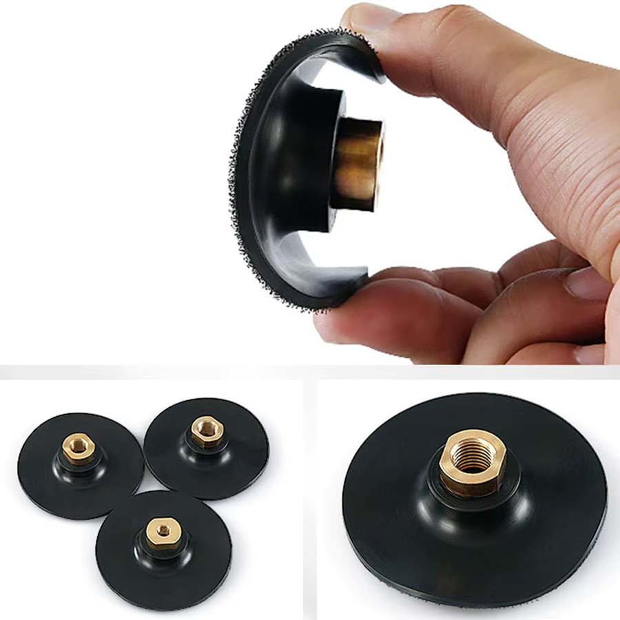 Vibratite Gummi Stützteller in Schwarz mit M10 für M14 Gewinde für Winkelschleifer und Polierpads - Bild 3