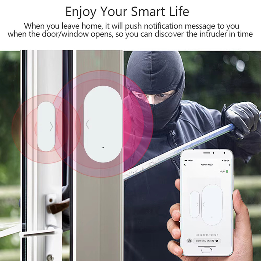 Tuya Zigbee Tür- und Fenstersensor in Weiß zur App-Steuerung mit Alexa und Yandex Unterstützung (Tuya Zigbee Hub erforderlich) - Bild 2