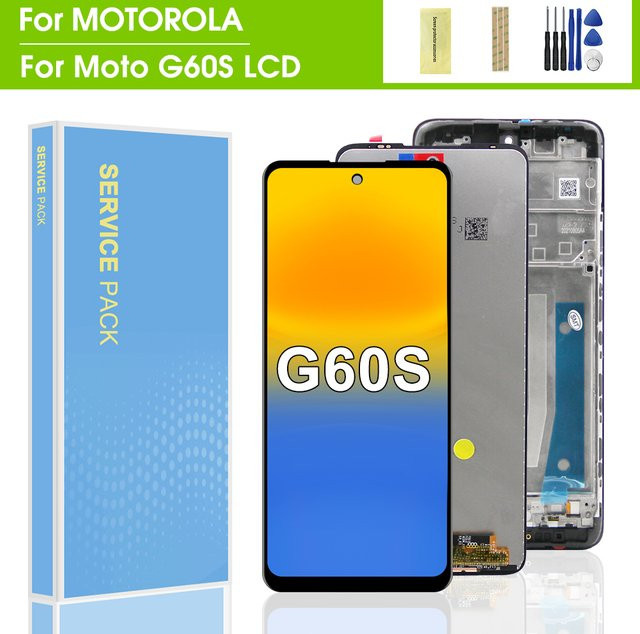 Motorola Moto G60S LCD Display Touchscreen Digitizer Montage mit Rahmen, 6.8 Zoll, Schwarz - Bild 1