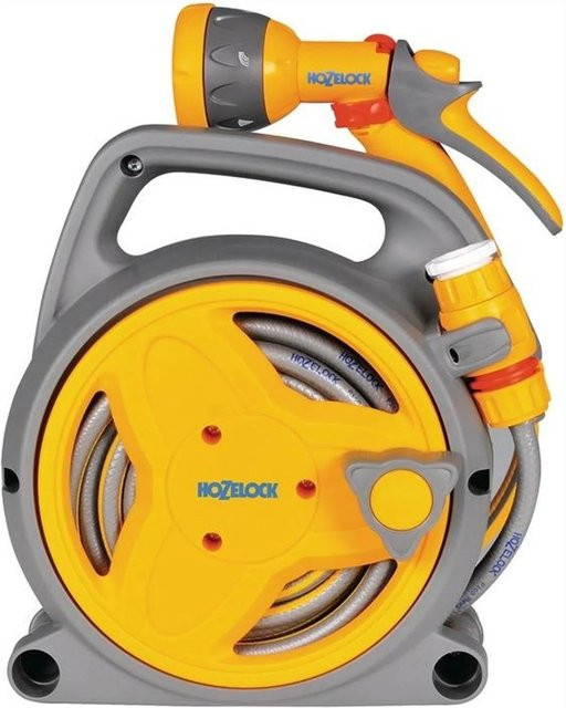 Hozelock Pico Reel Schlauchaufroller aus PVC inklusive Spritzpistole, Wasserstoppanschluss und Hahnanschluss - Bild 1