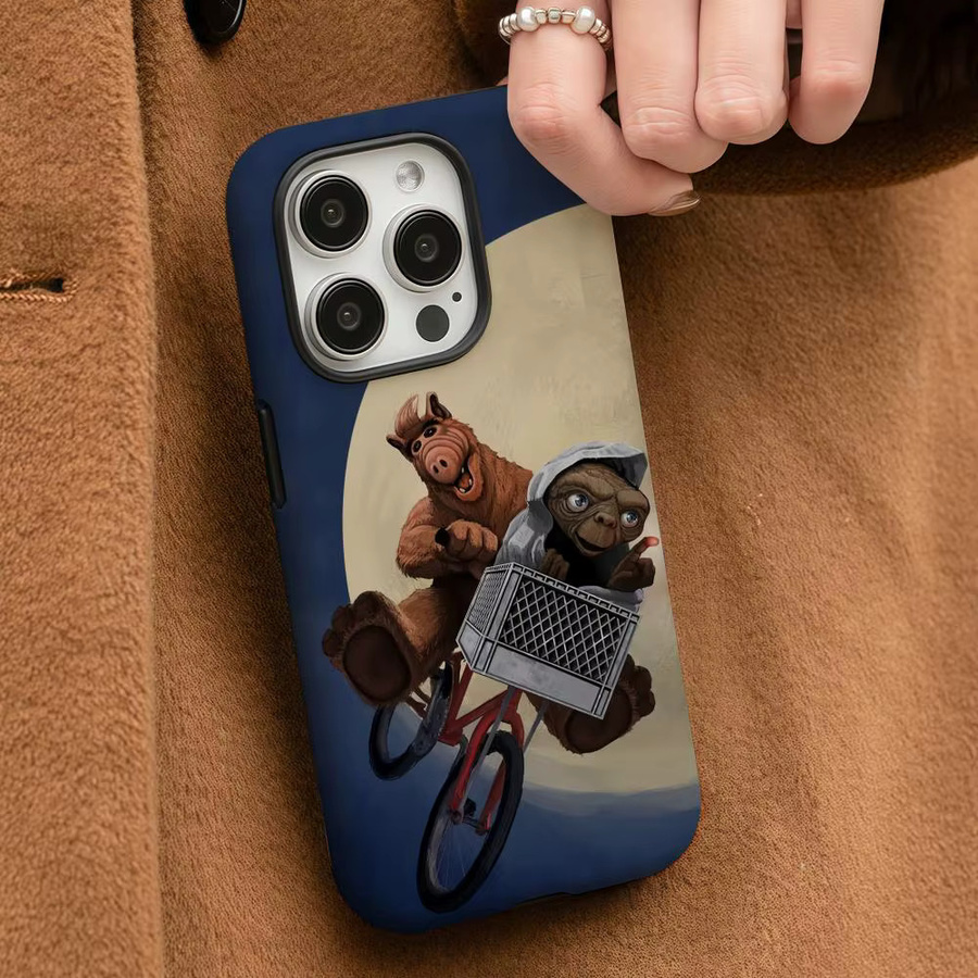 A-Alf Handyhülle TV-Serie für iPhone 17 16 15 14 13 12 Pro Max Plus in Weiß mit glänzender HD-Doppelschicht-Flüssighartschale - Bild 3
