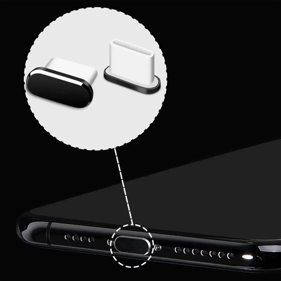 2er-Set USB Typ-C Staubschutzstecker in Silber mit Bürsten zum Schutz deines Anschlusses für Handy und Tablet - Bild 3