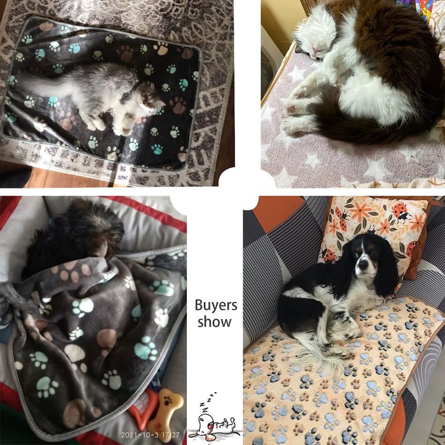 Tianqierpet Kuschelige Fleece Decke für Hunde und Katzen in Mehrfarbig für den Winter - Bild 3