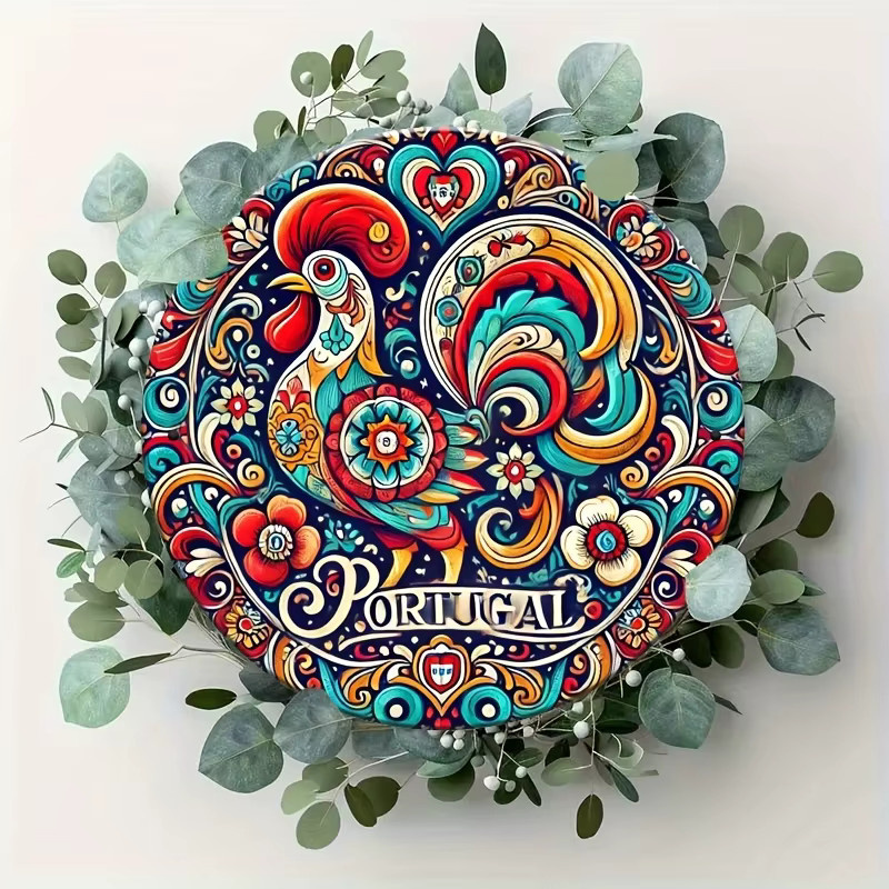 HELLOYOUNG Hahn-Wandkunst aus Metall mit Blumen-Motiv im Vintage-Stil, Multicolour, B/H: 19,81 x 19,81 cm - Bild 4