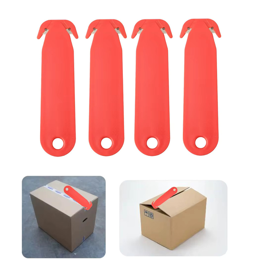 DAZZLEEX 4er Set Zweischneidige Sicherheit-Cutter in Rot für Film, Papier und Kunststoff - Bild 2